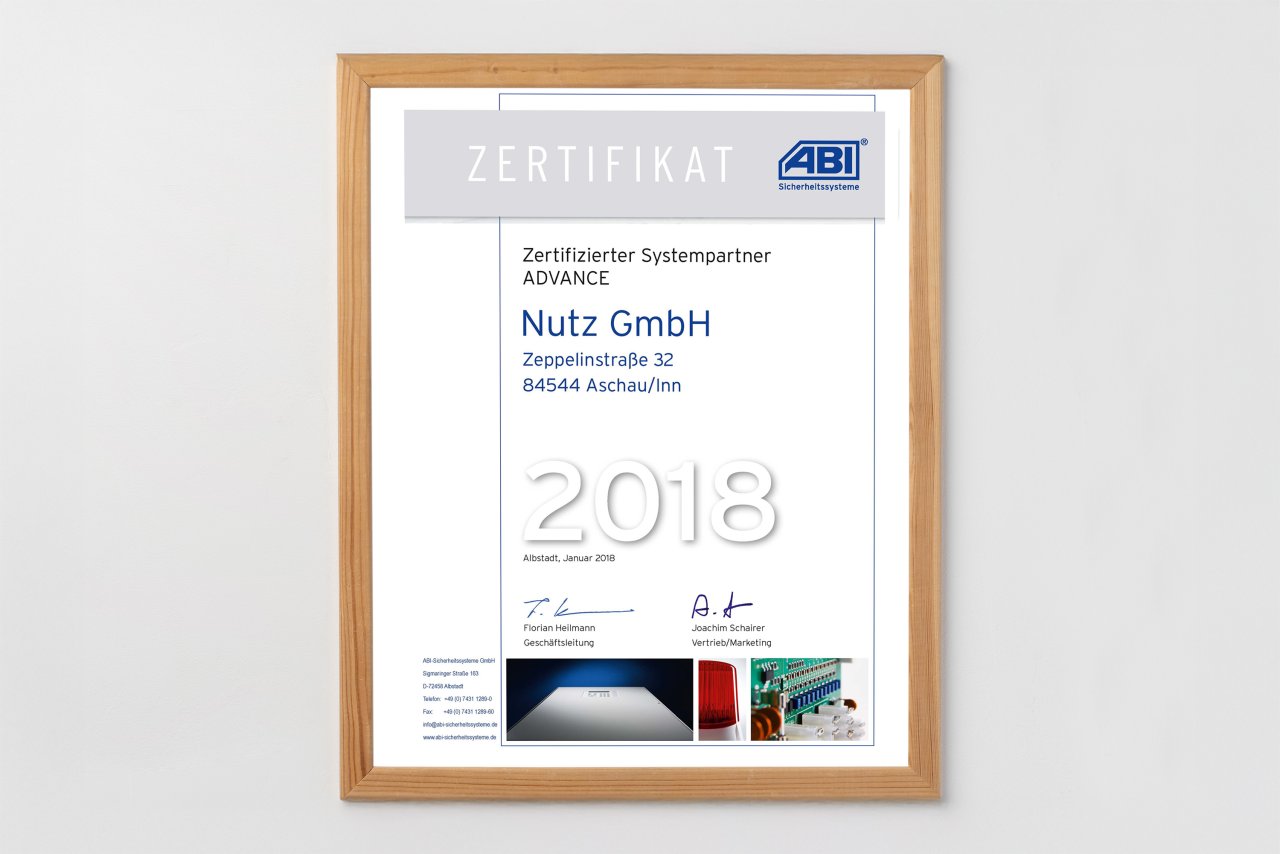 ABI Zertifizierter Systempartner ADVANCE – Nutz Elektrotechnik GmbH & Co. KG