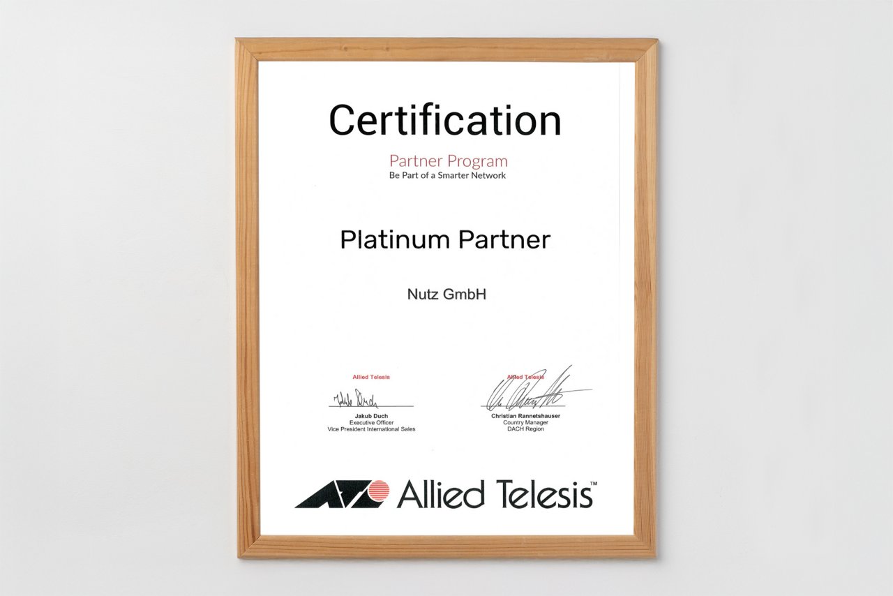 Zertifikate der Nutz Elektrotechnik GmbH & Co. KG: Allied Telesis Platinum Partner